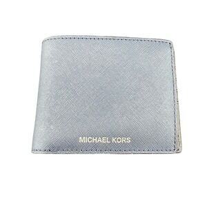 Michael Kors Varick Saffiano Leather Bi Fold Wallet with Passcase Navy